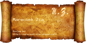 Marecsek Zia névjegykártya